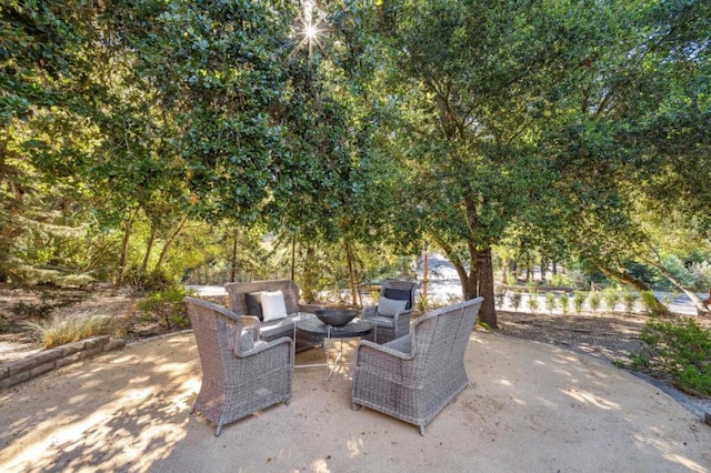 view of patio featuring outdoor lounge area