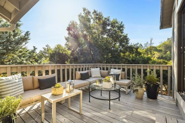 deck with an outdoor living space