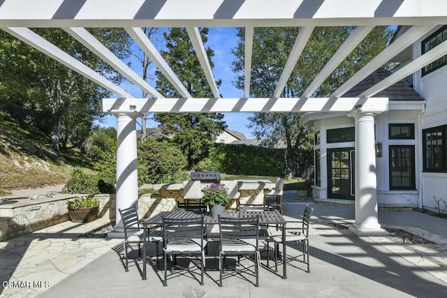 view of patio / terrace featuring a pergola