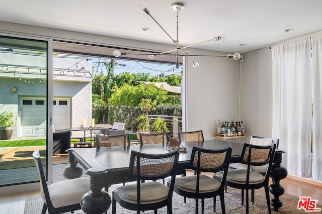 dining area featuring hardwood / wood-style flooring