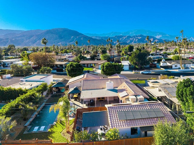 bird's eye view with a mountain view