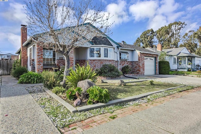 single story home with a garage