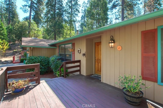 view of wooden deck