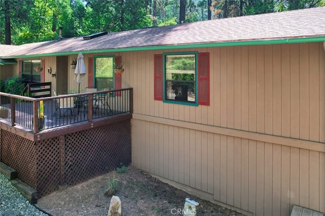 36555 Mudge Ranch Rd, Coarsegold, CA 93614 - view of front of property featuring a shingled roof and a deck
