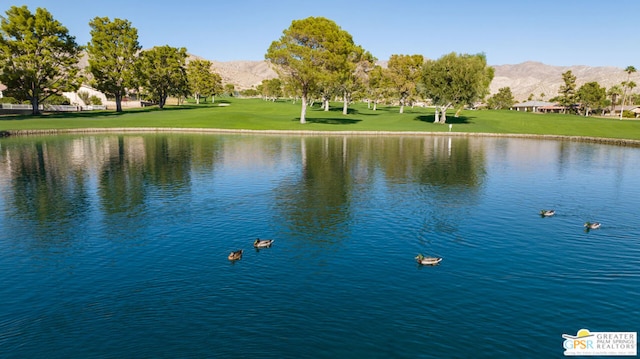 view of water feature with a mountain view