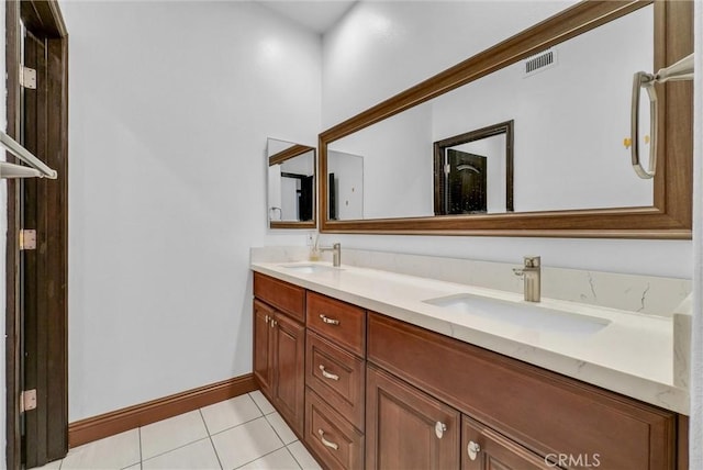 bathroom featuring tile patterned flooring and vanity