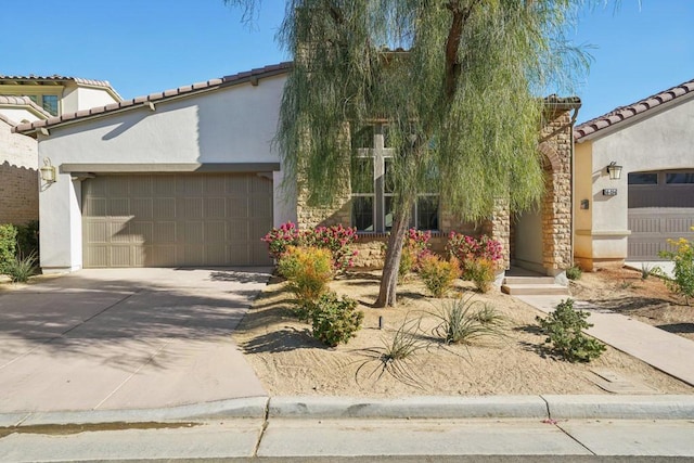 view of front of house with a garage