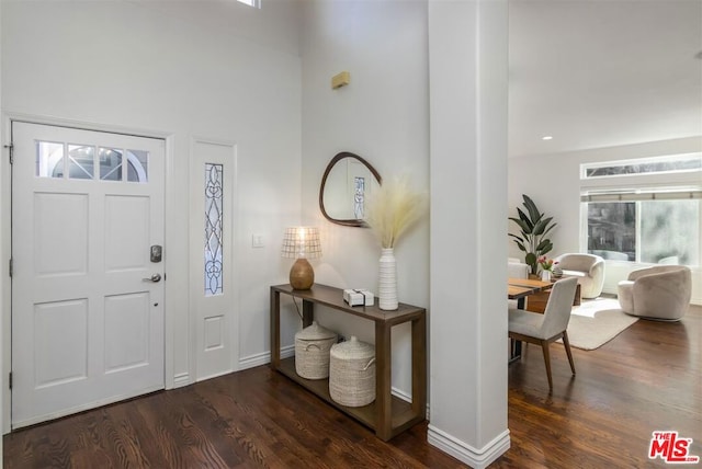 foyer featuring dark hardwood / wood-style flooring