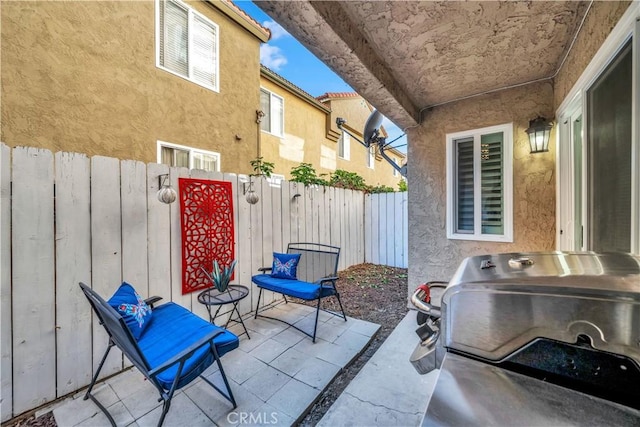 view of patio featuring area for grilling