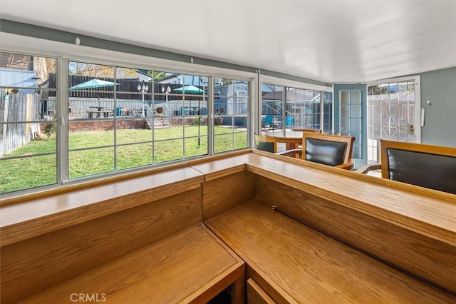 view of unfurnished sunroom