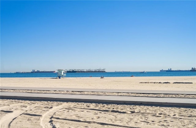 property view of water with a beach view