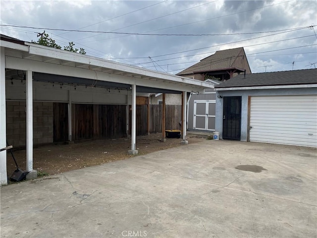 view of garage