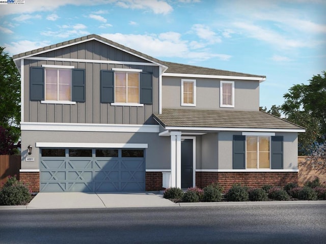 view of front of home with a garage