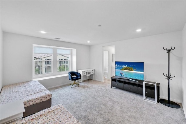 living room featuring carpet flooring