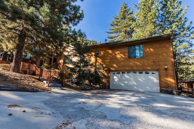 view of front of house with a garage