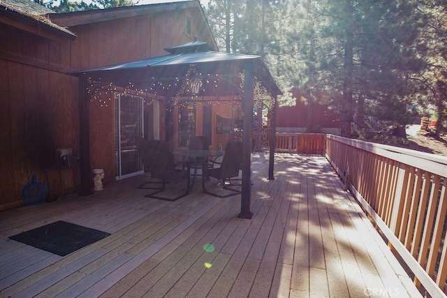 deck featuring a gazebo