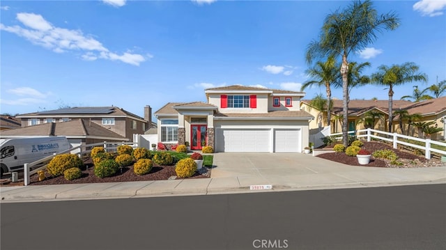 view of front of house with a garage