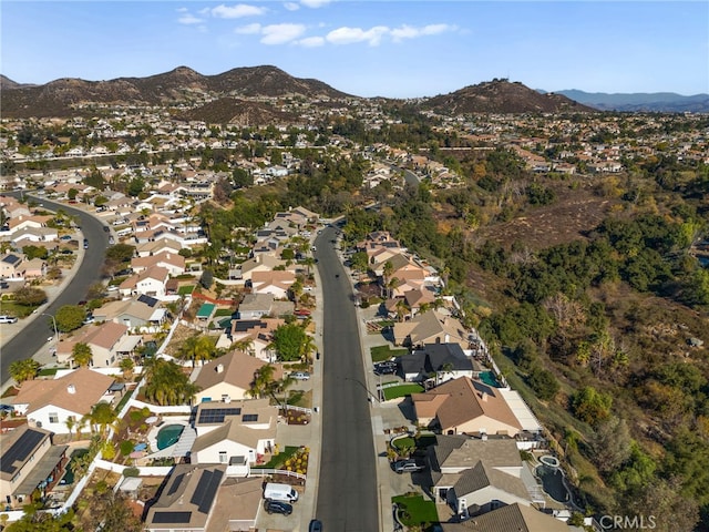 bird's eye view featuring a mountain view