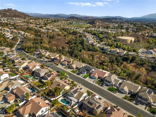 bird's eye view with a mountain view