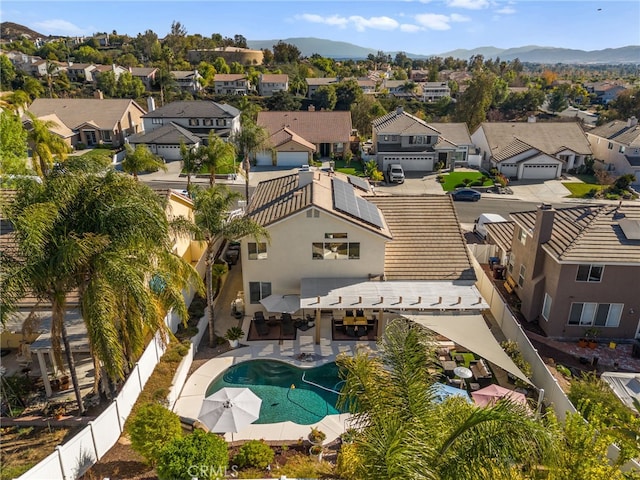 bird's eye view with a mountain view