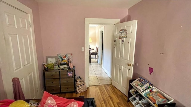 interior space with light hardwood / wood-style floors