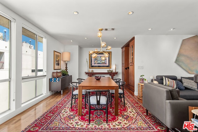 dining room featuring light hardwood / wood-style flooring