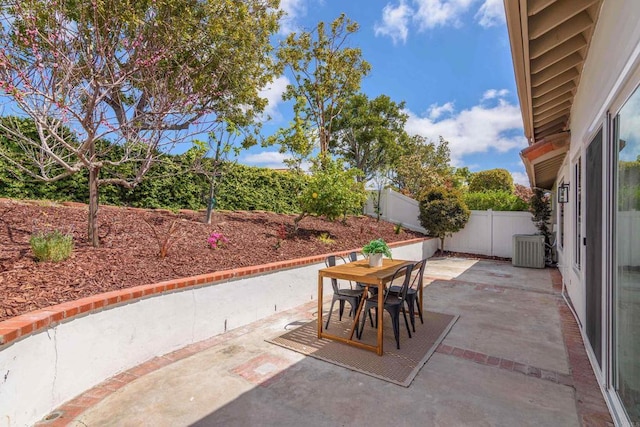 view of patio with central AC unit