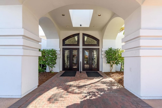 entrance to property with french doors