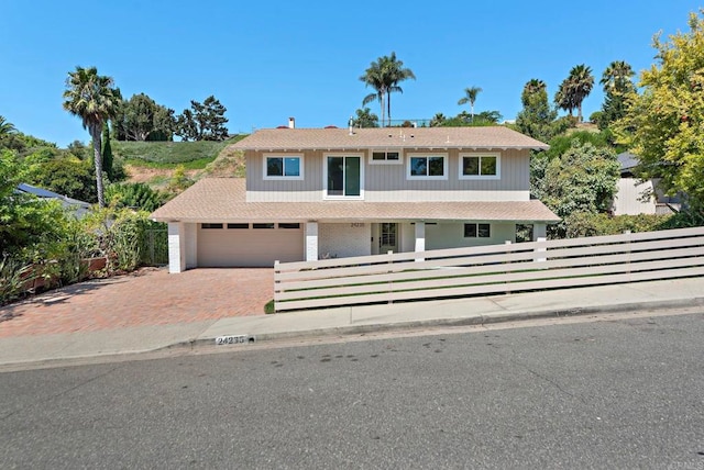 view of front facade with a garage