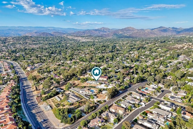 aerial view featuring a mountain view