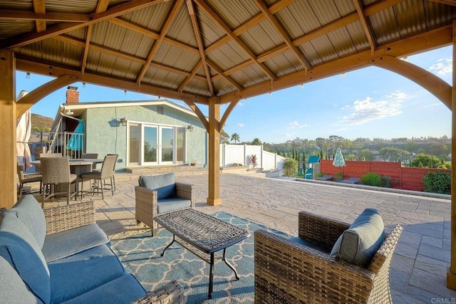 view of patio featuring a gazebo