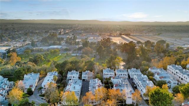 birds eye view of property featuring a mountain view