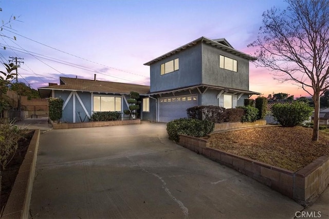 front facade with a garage