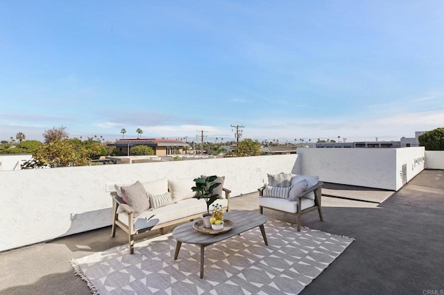 view of patio / terrace with an outdoor living space