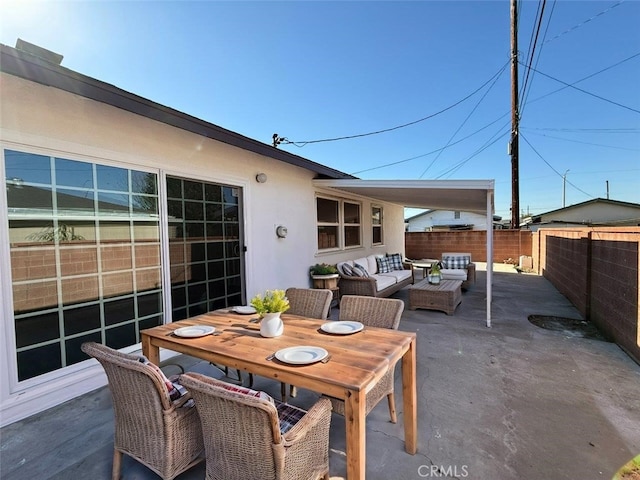 view of patio with outdoor lounge area