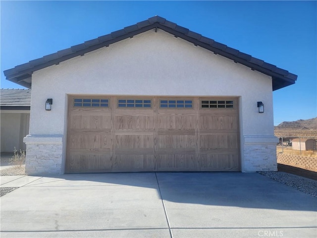 view of garage