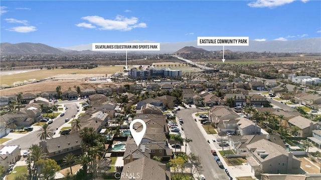 aerial view featuring a mountain view