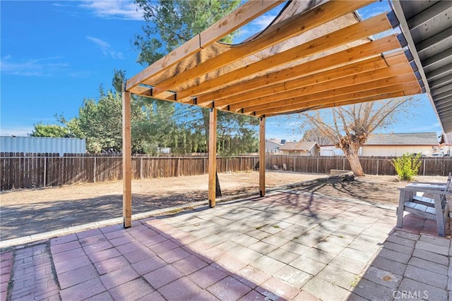 view of patio featuring a pergola