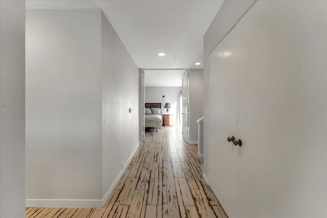 hall featuring light hardwood / wood-style flooring