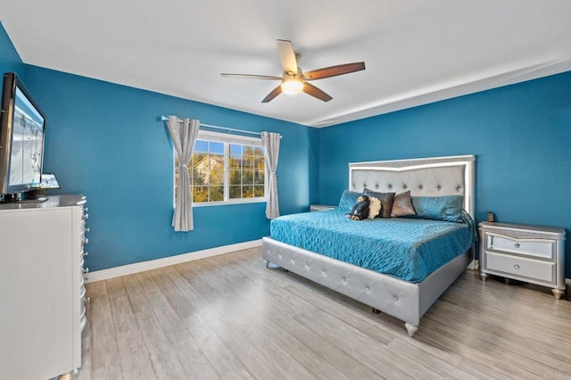 1404 E Mission Rd, Fallbrook, CA 92028 - bedroom with wood finished floors, baseboards, and ceiling fan