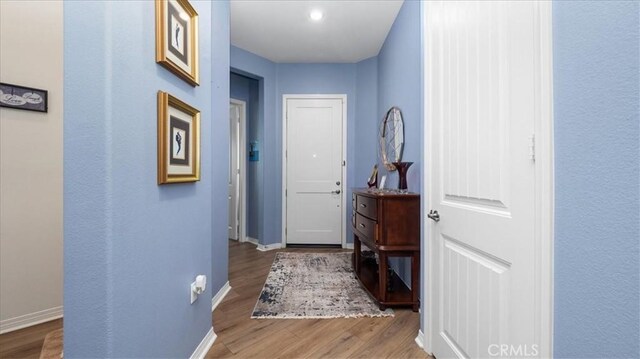 hallway featuring wood-type flooring