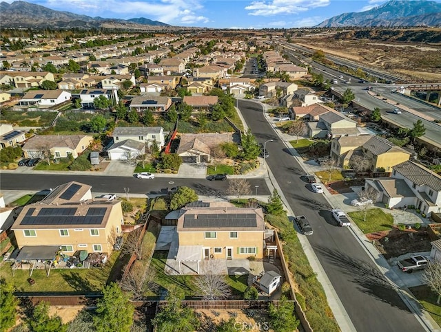 bird's eye view with a mountain view