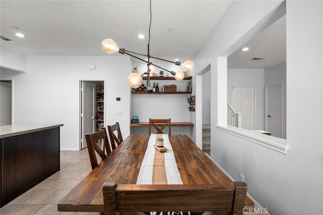 view of tiled dining room