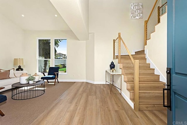 foyer featuring light wood-type flooring