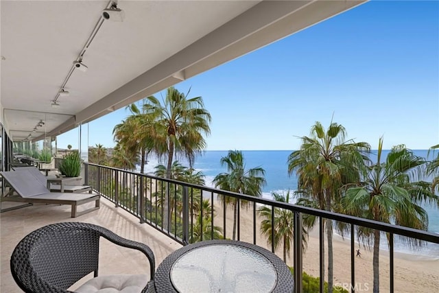 balcony with a water view