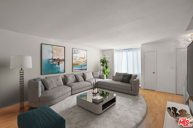 living room featuring hardwood / wood-style flooring