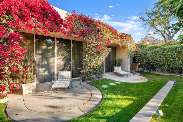 view of yard with a patio area