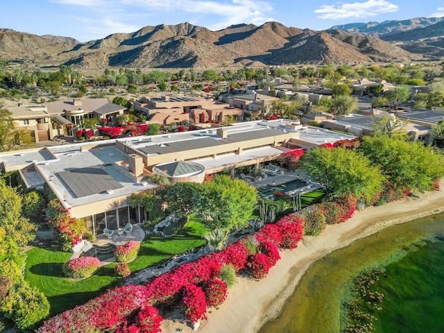 bird's eye view with a mountain view