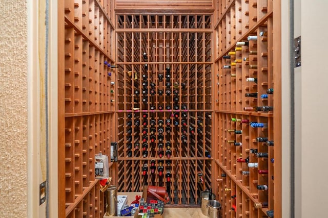 view of wine cellar