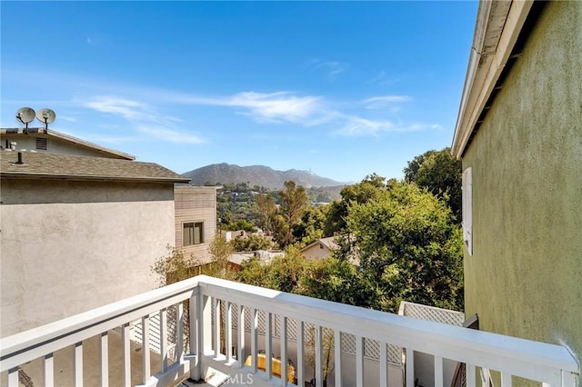 balcony with a mountain view